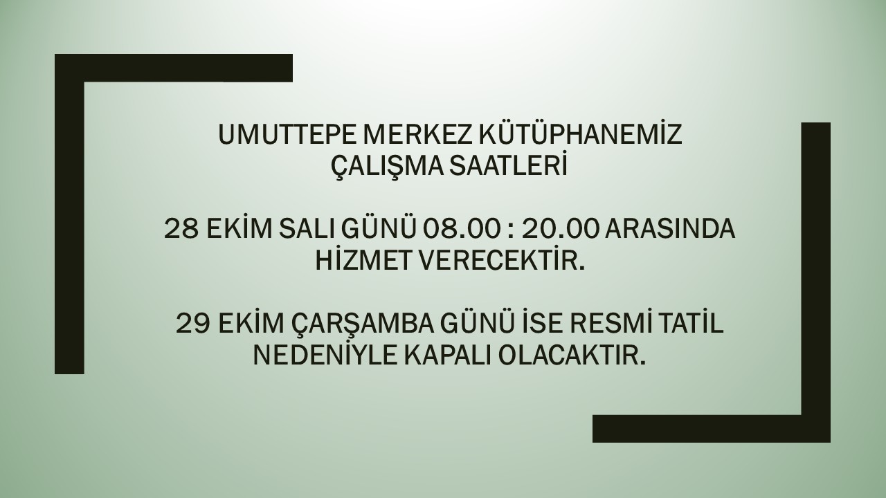 Çalışma Saatlerimiz