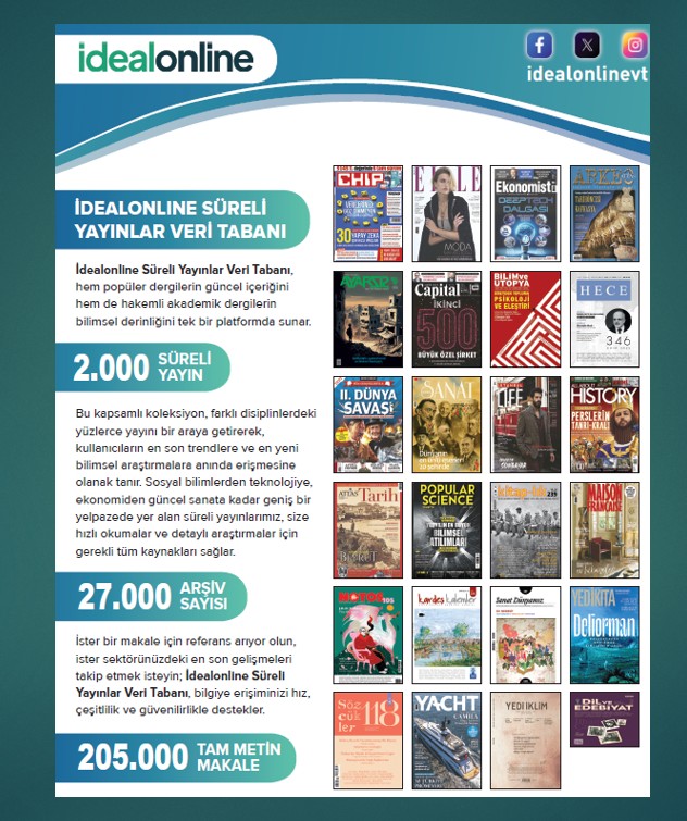 Idealonline Süreli Yayınlar veri tabanı erişime açıldı.